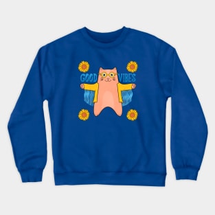 Good Vibes Cat Crewneck Sweatshirt